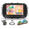 Rimoody 8 Core 6G+128G Android Autoradio per Fiat 500X 2014-2020 Wireless Carplay Android Auto 7 Pollici Touchscreen Autoradio con GPS Navi WiFi Mirror Link Bluetooth FM/RDS/DSP EQ/SWC Telecamera Posteriore