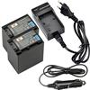DSTE 2-pacco NP-FV100 Ricambio Batteria + DC04E Caricabatteria per DCR-SR15 SR21 SR68 SR88 SX15 SX21 SX44 SX45 SX63 SX65 SX83 SX85 HDR-CX105 CX110 CX115 CX130 CX150 CX155 CX160 CX190