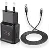 Kayshow Caricatore USB con Cavo di Ricarica USB Type-C in Nylon da 2M Per Samsung A13,A14,A33,A53,A34,S21,S20 FE,S10,S9,S8 Plus,Z Flip3,Z Fold3,M53 5G, Sostituzione del Caricabatterie Rapido Originale