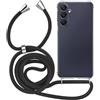 MyGadget Cover per Samsung Galaxy A25 5G - Custodia con Corda - Case Trasparente Antiurto con Laccio/Tracolla - Practical Stylish - Nero