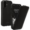 kalibri Custodia a Flip Ultra Slim Custodia compatibile con Apple iPhone 16 - Pelle Custodia protettiva Case in nero