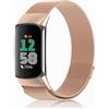 PaceBid Cinturino per Fitbit Charge 6/Fitbit Charge 5, Acciaio Inossidabile in Metallo Cinturino Donna Uomo Magnetico Cinturino Sgancio Rapido di Ricambio per Fitbit Charge 6 - Oro Rosa