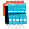 Supply Guy 5 Cartucce Per Stampanti con Chip compatibile con Canon CLI-521 (Ciano) per Canon Pixma IP3600 IP4600 IP4600X IP4700 MP540 MP550 MP560 MP620 MP630 MP640 MP640R MP980 MP990 MX860 MX870