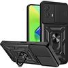 ESTH® Custodia per Motorola Moto G73 5G con Custodia per Fotocamera Scorrevole e Supporto ad Anello [Cover Paraurti Compatibile con Supporto Magnetico per Auto], Nero