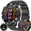 LWEARKD 1,43" AMOLED Smartwatch Uomo Chiamate e Risposta Bluetooth, 3 Bracciali, 123 Sport Smartwatch Cardiofrequenzimetro Pressione Sanguigna Monitoraggio del Sonno Orologio Fitness per Android iOS (Nero)
