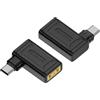 Panlouting Slim Tip Maschio a USB-C Adattatore | Convertitore PD 140W | Punta Gialla Slim Square ad Angolo Retto | Chip con Identificazione Automatica