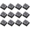 SG Store 12PCS Tasti A Doppio Strato in Plastica con Profilo Personalizzato Fai da Te 18x18mm con Cappuccio di Copertura Trasparente (Nero)