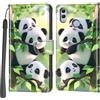 Haninsuze Cover per Huawei Honor 10 Lite/P Smart 2019, Custodia Interno TPU Antiurto Portafoglio con Disegni [schede Fessura] [Supporto Stand] Cover Libro in PU Pelle (panda)