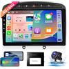 Hodozzy 【8 Nucleo 4+64G】Hodozzy Carplay Autoradio per Peugeot 308/408 2010-2013,9 Pollici Touchcreen Stereo auto Bluetooth Vivavoce con Android Auto/Mirror Link/WiFi/GPS/RDS/FM/DSP+Telecamera Retromarcia