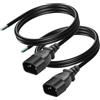 CERRXIAN 3,9 Piedi IEC 320 C14 Maschio 3 Pin con cablaggio aperto spogliato, 16AWG Sostituzione Pesante C14 Cavo di alimentazione a Filo Nudo, Cavo Aperto in Coda di Maiale (2)