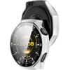 GIOPUEY Cover Compatibile con Huawei Watch GT 6 PRO, [2 Pezzi] Pellicola Protettiva Vetro + Cornice in Plastica Rigida Custodia - Silver+Silver