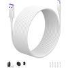 ACOCOBUY 8m Lungo Cavo USB Tipo C per Mi Magnetic Mount Telecamera di Sorveglianza | Cavo di ricarica per Mi Smart Camera C301 C400 C500 Pro Dual C700 2K, per EZVIZ CP1, lungo Cable di ricarica USB A a C,blanco