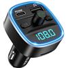 ORIA Trasmettitore FM Bluetooth 5.3, Adattatore Radio per Auto Wireless con Ricarica Rapida PD 36W, Retroilluminazione a LED, Chiamata in Vivavoce, Supporto Bluetooth, Scheda TF, Chiavetta USB