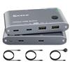 DXchip 10Gbps USB C Switch 2 laptop 2 in 4 Out USB 3.2 Switcher 2 computer Condividi tastiera mouse, stampante, fotocamera, cuffie, cavo di alimentazione dati 10Gbps e controller desktop inclusi