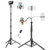 JOILCAN 200cm Treppiede Smartphone con 25cm Collo D'oca& Telecomando, Bastone Selfie Treppiede con Telecomando Wireless per iPhone 17 16 Pro Max, Portatile Treppiedi Fotocamera per DSLR Actioncam