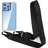 2NSPDRGNI Cover con Collana Compatibile con iPhone 13 Pro 6.1,Trasparente Case con Laccio per Il Collo Custodia con Cordino,Nero