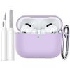 Easuny Compatibile con Custodia AirPods PRO 2, Antiurto Silicone Protettiva Cover Compatibile con Apple AirPods PRO 2nd 1st Generation Case, LED Visibile, con Moschettone&Kit di Pulizia - Lavanda