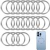 AZWOOD Magnetici Senza Fili universali in Metallo con Adesivo, 20 Pezzi Argenteo Ultra Sottili Adesivo per Anelli in Metallo Compatibili con MagSafe Ring Magnetico Caricabatterie Wireless per Auto