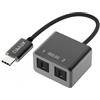 Cubilux Adattatore USB C a doppio SPDIF [DAC 192KHz/24bit] per MacBook Mac iMac, laptop, computer, PC, splitter audio ottico da tipo C a doppio TOSLINK