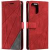 SONWO Cover per Oppo Find X3 PRO 5G/ Oppo Find X3 5G, Flip Caso in PU Pelle Case Cover Portafoglio Custodia, [Kickstand] [Slot per Schede], Rosso