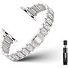 YealRed Cinturino per Apple Watch 42mm 44mm 45mm 46mm (Series 11/10) 49mm, Cinturino di Ricambio in Metallo con Strass da Donna per iWatch Series 11 10 9 8 7 6 5 4 3 2 1 SE Ultra 3 2 1 (Argento)