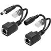 GINTOOYUN 1 paio di adattatori splitter POE DC3-57V 100Mbps DC 5,5 x 2,1 mm maschio e femmina set POE Power over Ethernet splitter per telecamere di sicurezza, monitoraggio CCTV, telecamere IP, ecc