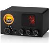 Nobsound Douk Audio TUBE-T5C Preamplificatore per tubi: amplificatore per cuffie con metro VU, interruttore a 4 vie, tubo preamplificatore con regolazione del suono per ricevitore, amplificatore, altoparlante