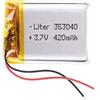 Liter energy battery Batteria 353040 LiPo 3.7V 420mAh 1.554Wh 1S 5C Liter Energy Battery per l'elettronica Ricaricabile Telefono Portatile Smartwatch Orologio GPS - Non adatto per Radiocomando 42x30x3.5mm (420mAh|353040)