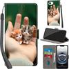 PHINIENLAND Cover per iPhone 16e / 17e Case PU Pelle Custodia [Kickstand] [Chiusura magnetica] [Slot per Schede], Portafoglio Flip Custodia per iPhone 17e,Gattino