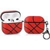 Derhom Silicone Case Funny Cute Fashion Soft Cartoon Cover Skin Compatible for Apple Airpods 3 [Leather Series] (Basketball)