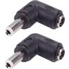 helpers lab Angolo di 90 gradi DC5,5 x 2,5 mm a 5,5 x 2,1 mm Adattatore da maschio a femmina Convertitore accoppiatore per laptop Illuminazione a strisce per telecamera CCTV,2 pezzi
