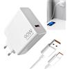 Quvxzy 90W Caricabatterie Rapido con Cavo per Xiaomi 15 Ultra 15Pro 14T 14 13T 13 Ultra 13 Lite Pad 7 POCO X7 Pro X6 M7 F7Pro F6 F5 F4, Redmi Note 14 13 12 11 Pro