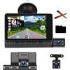 Hodozzy Telecamera Auto Dash Cam FHD 1080P 4 Pollici Touch Screen, 3 Telecamere - Frontale Interna Posteriore, G-Sensor, Registrazione in Loop, Sensore Movimento, Monitor di Parcheggio, WDR, SD 32GB DashCam