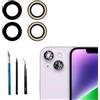 Alovexiong Vetro di ricambio per fotocamera posteriore per iPhone 14 e iPhone 14 Plus, vetro di ricambio con adesivo preinstallato e kit di strumenti di riparazione (per iPhone 14 6,1 pollici/14 Plus 6,7 pollici
