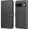 Tenphone Cover per Google Pixel 8, custodia Pixel 8, custodia protettiva premium in pelle PU, custodia flip case compatibile con Google Pixel 8 Book (nero, Pixel 8)