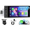 Inefala Android 15 4+64G Autoradio 1 Din Wireless CarPlay con Schermo 6 Pollici Stereo Auto Bluetooth con Android Auto CarPlay Mirror Link FM/RDS GPS USB Tipo-C WiFi Telecamera Posteriore AHD