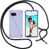 ISOI Cover con Cordino per Google Pixel 9a, Custodia Trasparente con Collana Tracolla Laccio Collo Ultra Sottile Morbido TPU Silicone Antiurto AntiGraffio Case, Nero