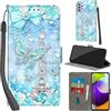 Haninsuze Cover per Samsung Galaxy A52 5G/A52s Custodia Cover Pelle Libro Portafoglio con Porta Carte Magnetica Protezione Antiurto Cuoio Flip Case Custodia Cover per Samsung A52, Torre