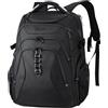 KROSER Zaino da viaggio per computer portatile da 18,4 pollici XL resistente zaino per computer con guscio rigido Saferoom RFID tasche idrorepellenti Business College Daypack elegante scuola borsa