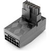 deleyCON Adattatore PCI-e 5.0 Angolato 90° 12+4 Pin 16 Pin Tipo A per Schede Grafiche fino A 600W - Connettore PCIe 12VHPWR - Compatibile con GPU