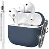 Seltureone Custodia per AirPods Pro 3 (2025) con Portachiavi e Kit di Pulizia, [LED Frontale Visibile] Cover Morbida in Silicone Antiurto, Supporto Ricarica Wireless - Blu