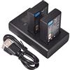 DSTE 2x EN-EL9 Ricambio Batteria + Caricatore doppio USB con display LCD Compatibile per Nikon ENEL9 EN-EL9A e Nikon D40 D40x D60 D3000 D5000 Digital Fotocamera