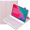 leleyo Custodia per tastiera Lenovo Tab M10 Plus 10,3 pollici FHD (TB-X606F/TB-X606X)/K10 (TB-X6C6) Custodia con tastiera magnetica rimovibile per Tab M10 Plus QWERTZ layout tedesco, rosa