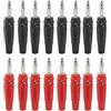 MBSIVSA 16 Pezzi Connettori a Banana, 4mm Spina a Banana per Altoparlanti, Connettore Altoparlante per Hifi Sistemi Stereo Cavi Altoparlanti Amplificatori Ricevitori AV Amplificatori di Potenza,Nero Rosso