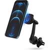Ringke Power Clip Air Vent Wing Magnetico, Supporto Auto Smartphone 360° Rotation Collo Lungo Alta Qualità Doppio Pomello per Smartphone, Tablet e Altri Dispositivi Portatili - Black