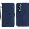 Generico Custodia Compatibile con Vivo Y29s 5G (Y29S5G) / Y04 4G COVER STAND flip LIBRO gel protezione display ANTIURTO antigraffio case matte PORTAFOGLIO eco pelle magnetica VANO porta card (Blu)