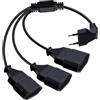HuaLiSiJi Cavo Prolunga con Spina Europea 90 Gradi 2.5A 250V Cavo di prolunga 3 in 1, Prolunga Elettrica Presa Europea per Elettrodomestici TV PC ecc (Nero, 0.5 m)