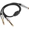 Annadue Cavo Splitter a Y da 6,35 Mm, Connettori Maschio 1/4 di Pollice Placcati Oro, Doppia Uscita per Strumenti Musicali e Audio