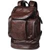 FANDARE Nuovo Zaino Borsetta Uomo PU per Computer Portatile 15.6 Pollici Zainetto con USB Universitaria Borsa da scuola per Scuola Viaggio lavoro con scomparto per scarpe Daypack Marrone