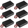 HALJIA, Contenitore porta batterie in plastica, 4,5 V, 3 AAA x 1,5 V, con interruttore ON/OFF, con coperchio e cavi, 6 pezzi